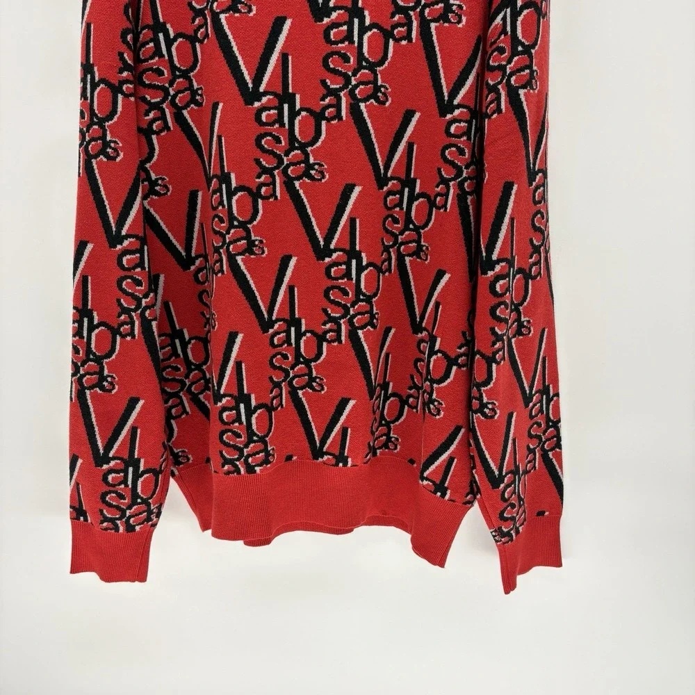 Valabasas Spellout‎ Monogram Turtleneck Red Pullover Sweater Streetwear Men XL